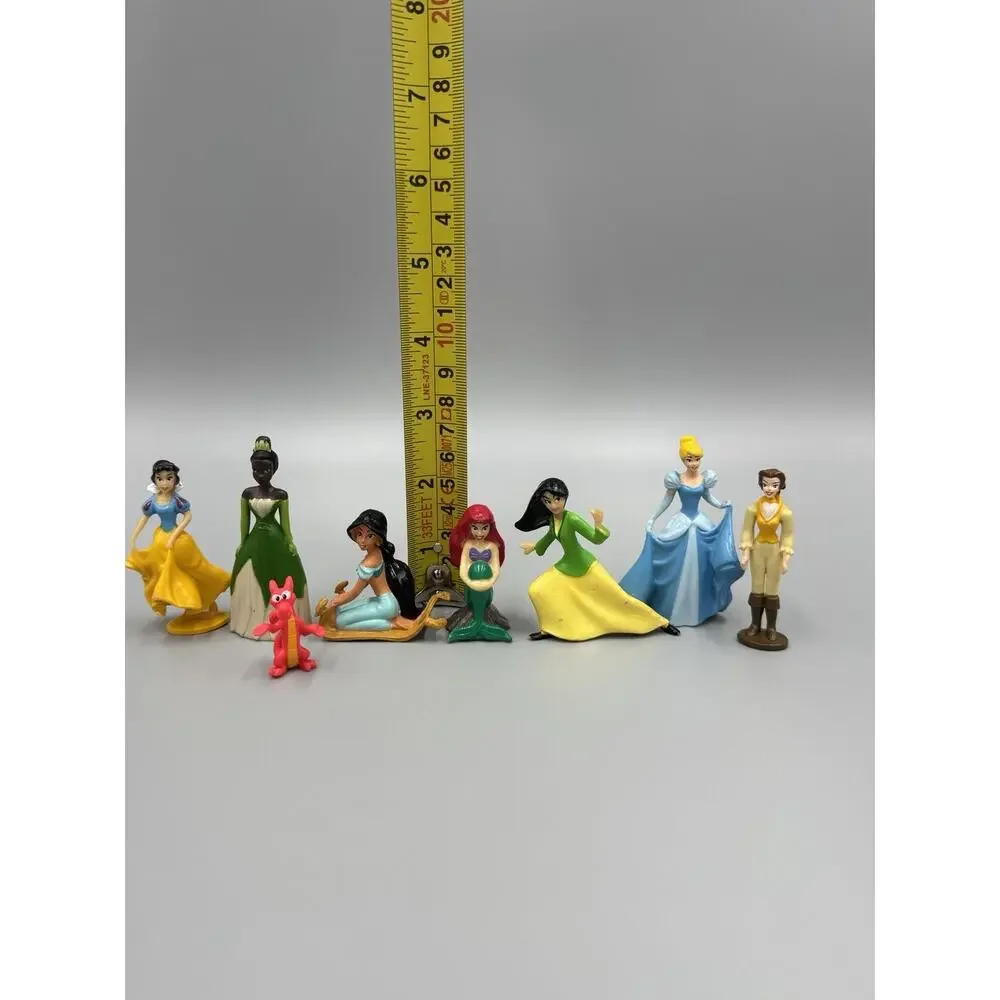 Disney PRINCESS PVC Mini Figures Cake Toppers Lot Of 7 W/ Cinderella, Snow White